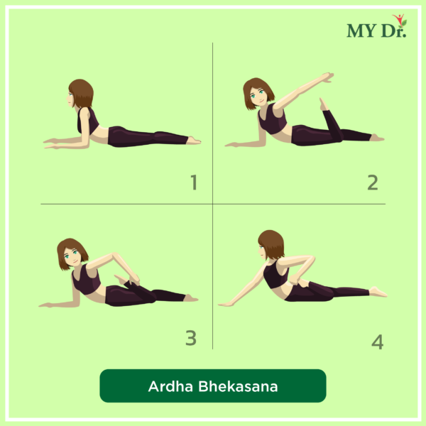 how to perform ardha Bhekasana