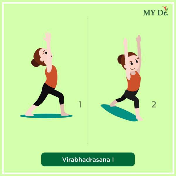 How to perform Virabhadrasana 1