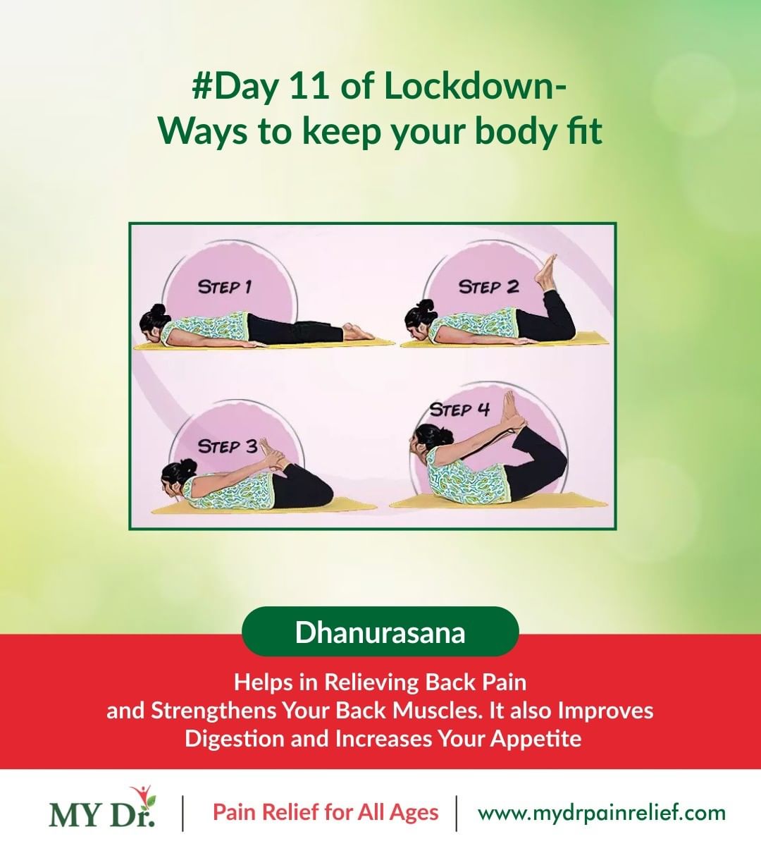 Dhanurasana (yoga) for back pain