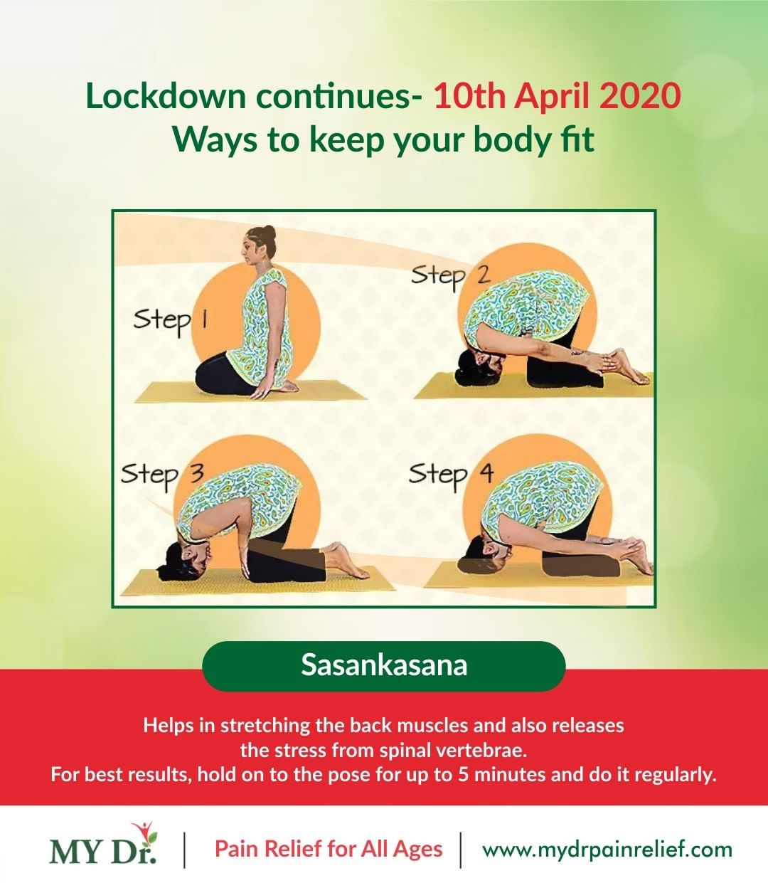 Sasankasana for back pain