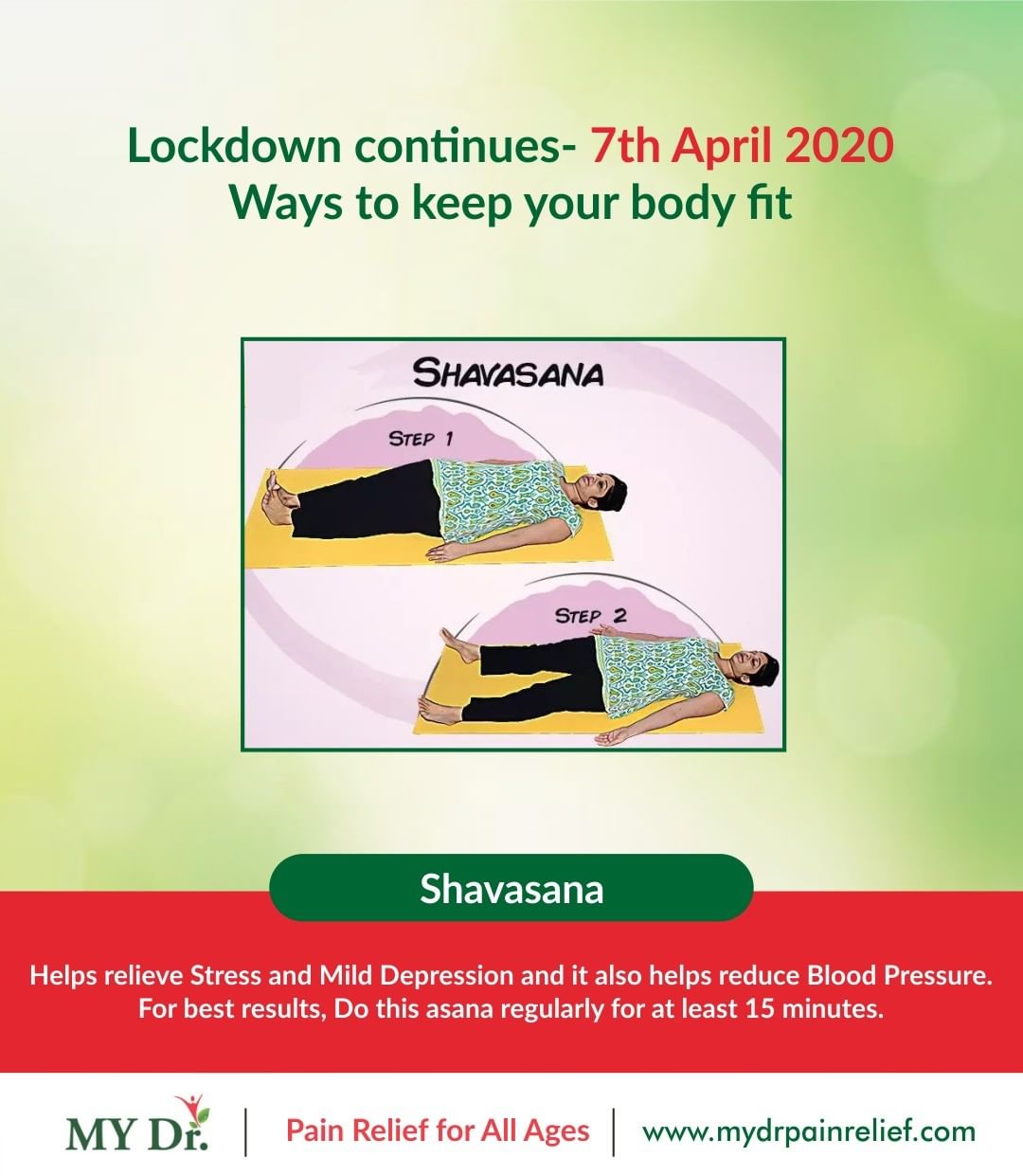 Shavasana for stress & milk depression